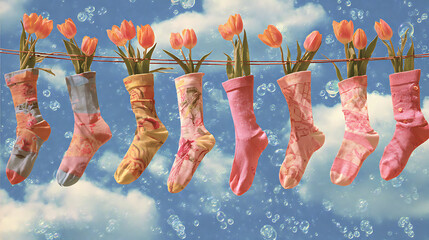 happy easter eggs on meadow