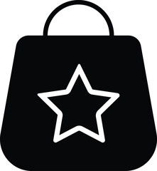 Obraz premium shopping bag with star icon. paper bags sign. representing gift shopping at events. Online Shop icons. Favorite shopping icons 