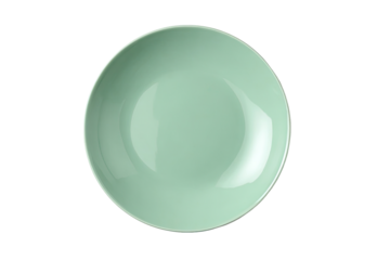 A pale mint green round dish, perfectly centered