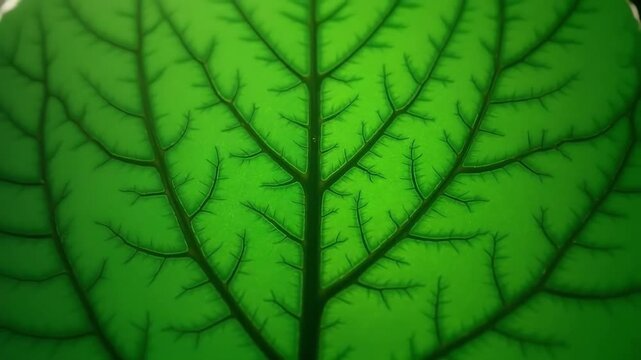 Green leaf macro close up nature foliage veins plant biology botany detail greenery background 4k