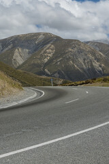 ニュージーランド　カンタベリー地方にあるポーターズ・パス・ビューポイントから見える風景
