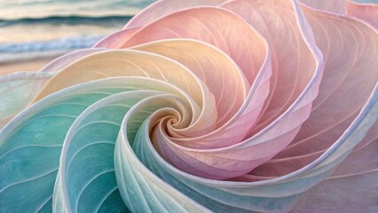 A mesmerizing closeup of a pastel rainbow rose with spiraling petals, showcasing its delicate texture and vibrant colors in a dreamy composition