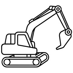 Minimal Excavator Line Art 
