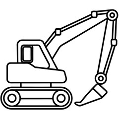 Minimal Excavator Line Art 
