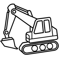 Minimal Excavator Line Art 