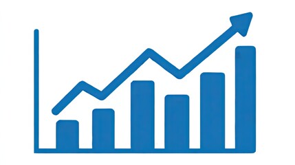 "Essential for Business Growth! Blue Upward Curve Vector Art: Minimalist Flat Style, Transparent Background, Sales Trend Chart, Success Theme Design Element"