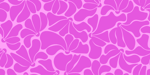 Summer. Abstract Floral Background. Vector seamless pattern of trendy Abstract pink Summer flowers. Ideal elegant birthday Wrapping paper interior room wall decor wallpaper modern fabric print. EPS 10