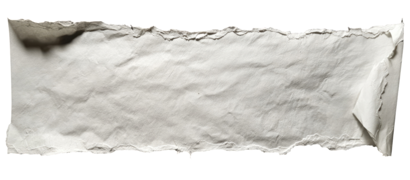 Ripped piece of off-white paper