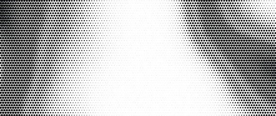 Fototapeta premium Halftone dot background vector. Retro comic style black and white gradient pattern for poster, banner, wallpaper and graphic design.