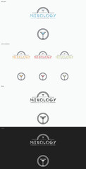 Collection of Mixology Logo Concepts in Multiple Colors and Layouts