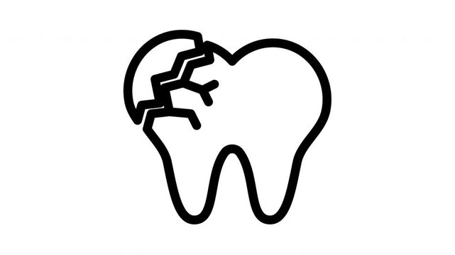 broken tooth minimalist line animation