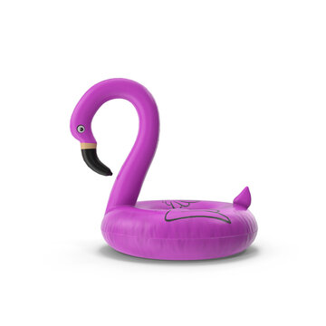 Pink Flamingo Pool Float Isolated on Transparent Background