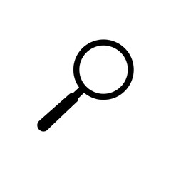 Magnifying glass silhouette vector flat illustration design.