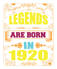 Legends are born in 1920