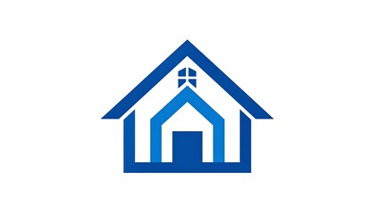 Fototapeta premium Abstract blue house graphic