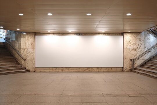 Blank billboard in an underground station - Powered by Adobe