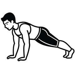 Man performing push up exercise fitness workout