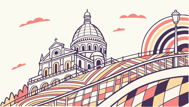 bridge design with colorful pattern