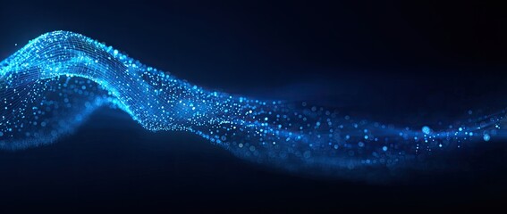 Abstract blue particle wave