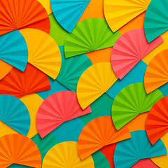 Layered Fan Shapes with Soft Shadows

