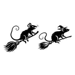 Boorm flaying on Rat  , Halloween vector design.  