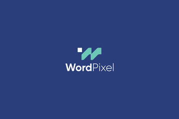 Letter W creative green colour pixel business logo design