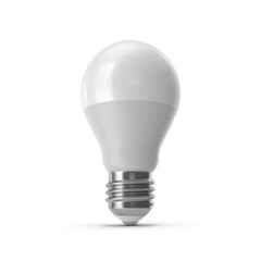 Modern LED White Light Bulb Isolated on Transparent Background