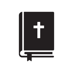 Obraz premium Bible Holy Book flat vector icon. Simple solid symbol isolated on white background