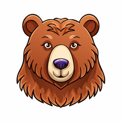 Obraz premium Cartoon Bear Head Illustration with Friendly Expression and Distinctive Features