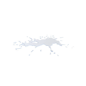 Water Puddle Splash Effect Isolated on Transparent Background