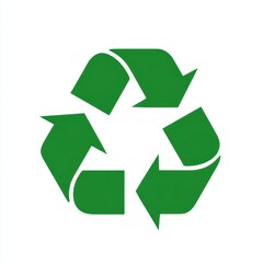 Obraz premium Green recycling symbol on white background (1)