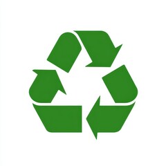 Obraz premium Green recycling symbol; three arrows in a loop