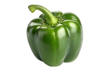 Bright Green Bell Pepper with a Stem