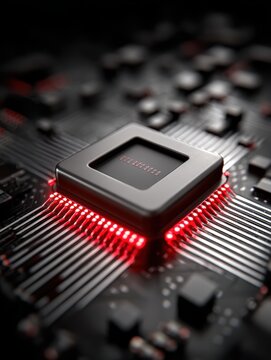 An abstract representation of a CPU's processing power, illustrating the immense capacity of AI technology in a captivating design.