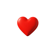 Fototapeta premium A single red heart shape with a glossy finish isolated against image view on transparent background