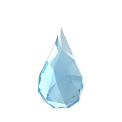 Obraz premium Low Poly Water Drop Shape Isolated on Transparent Background