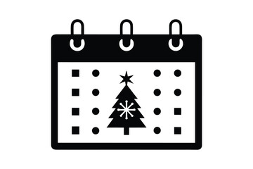 christmas calendar vector icon