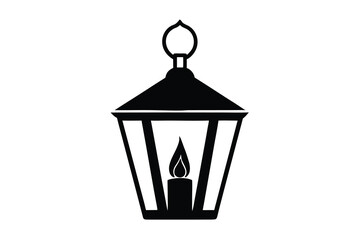 christmas candle lantern vector icon
