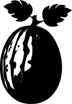 vector illustration of a silhouette of an apple and cocomelon