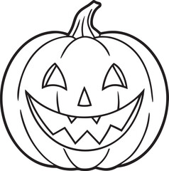 Halloween pumpkin line art vector art