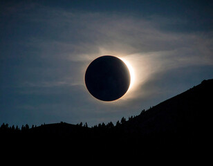 Solar Eclipse Over Horizon