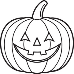 Halloween pumpkin line art vector art