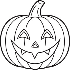 Halloween pumpkin line art vector art
