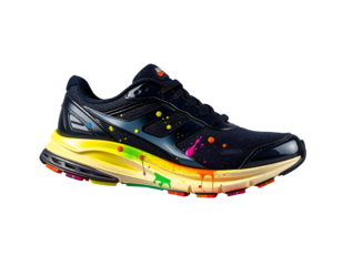 Vibrant Running Shoe with Paint Splatters