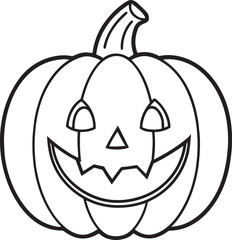 Halloween pumpkin line art vector art