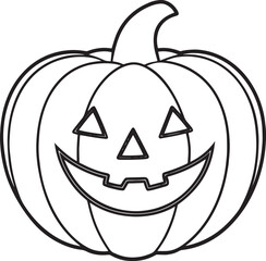 Halloween pumpkin line art vector art