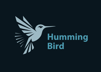 Hummingbird vector illustration, Bird logo design