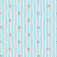 Vintage Cute Ribbon Bow Seamless Pattern Background