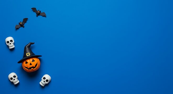 Minimalist Design with Pure Blue Background