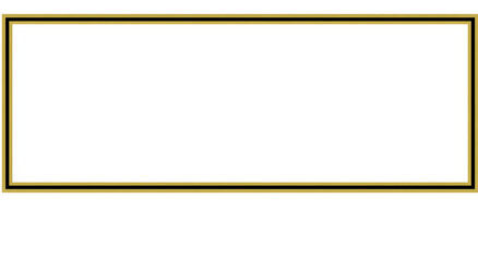 Empty rectangular frame with gold border